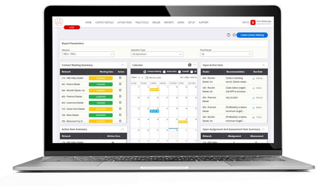 dealer contact management system homepage