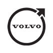 Silver and blue Volvo logo
