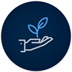 continuous growth icon hand holding growing plant