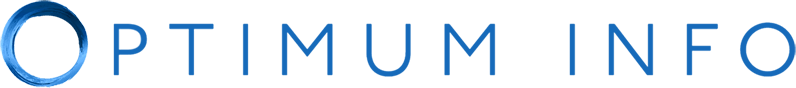 Blue and black Optimum Info logo