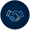 trusting relationships icon two hands shaking 